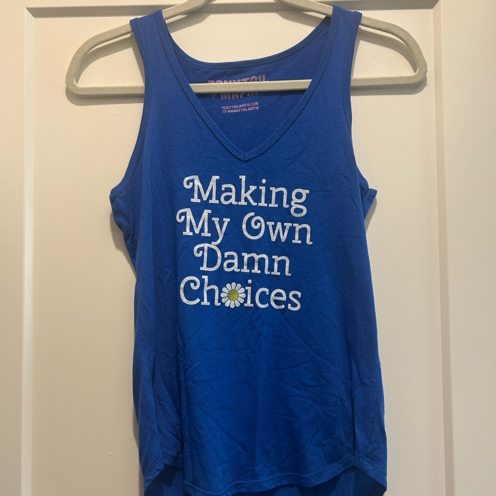 Blue Graphic Tank Top